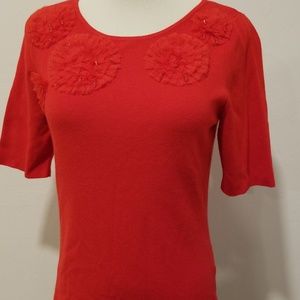 Ruby Rd Petite Red Short Sleeve Sweater